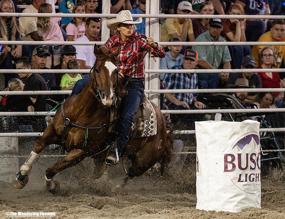 Women's barrel racing at the annual Leon Iowa July 4th rodeo