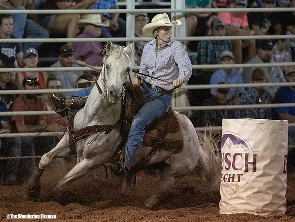 Women's barrel racing at the annual Leon Iowa July 4th rodeo