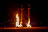 "Swords In Stone" art piece at Burning Man in Black Rock City Nevada