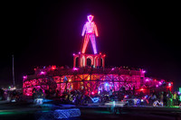 "The Man" shines brightly at Burning Man in Black Rock City Nevada