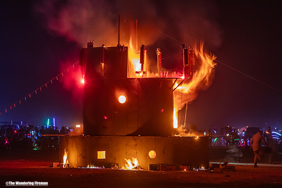 "What Lies Beneath?" art piece on the playa of Black Rock City Nevada at the Burning Man event.
