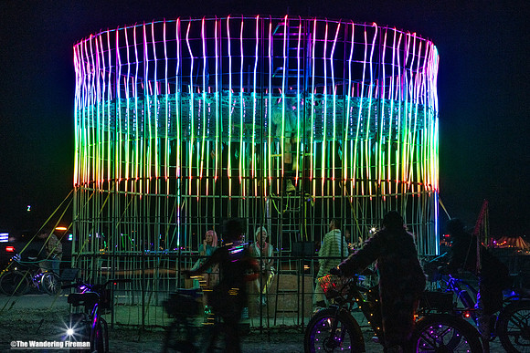 "Newton's Circle of Light" art piece at Burning Man in Black Rock City, Nevada