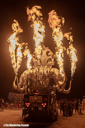 "El Pulpo Magnifico" mutant art car at Burning Man in Black Rock City Nevada