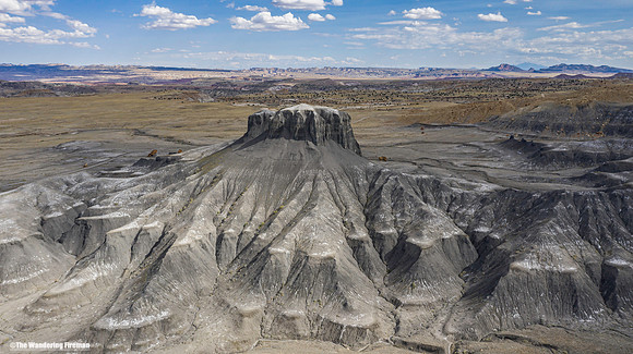 Drone image of the arid landscape of south Utah