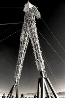 The "Man" atop the structure in Black Rock City, Nevada