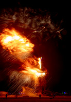 The Man begins to burn at Burning Man in Black Rock City Nevada