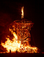 The "Man" burns at Burning Man in Black Rock City Nevada