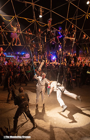 The Thunderdome theme camp of Burning Man in Black Rock City, Nevada