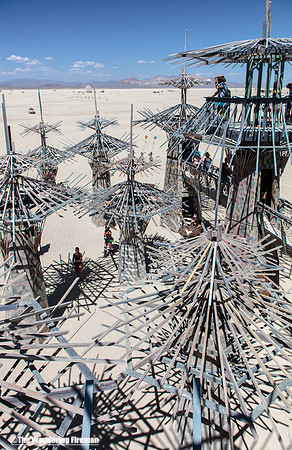 Paradisium art piece on the playa of Burning Man in Black Rock City Nevada