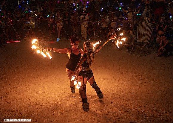 The Thunderdome theme camp of Burning Man in Black Rock City, Nevada