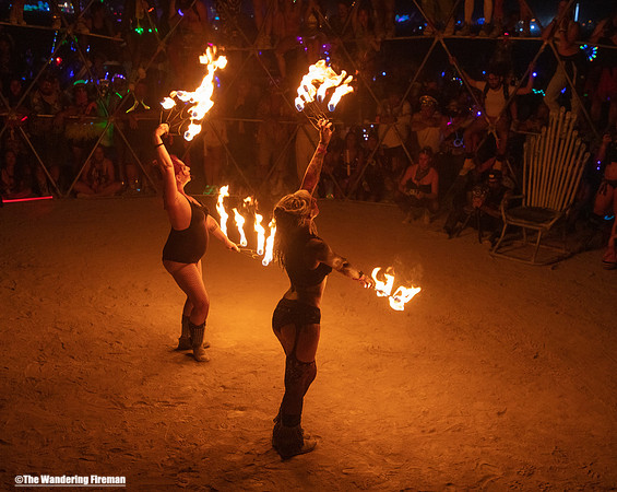 The Thunderdome theme camp of Burning Man in Black Rock City, Nevada