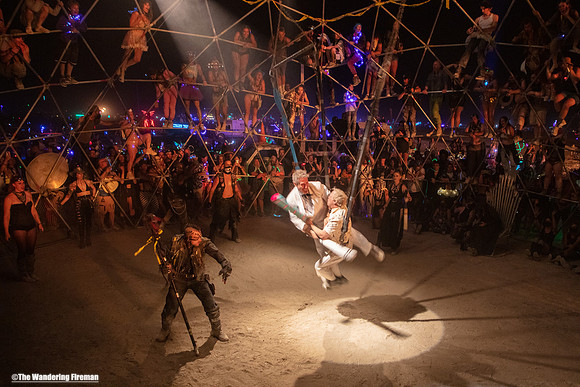 The Thunderdome theme camp of Burning Man in Black Rock City, Nevada