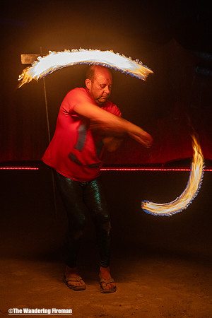 Fire enclave performance at Burning Man in Black Rock City Nevada