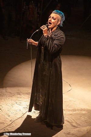 Opera singer in the Thunderdome of Burning Man in Black Rock City Nevada