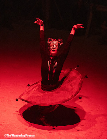 Dancer in the Thunderdome of Burning Man in Black Rock City Nevada