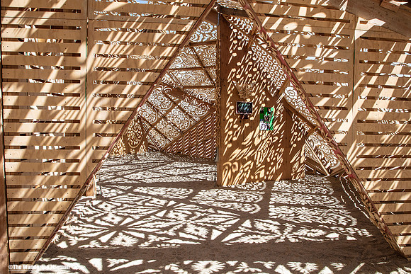 The "Chapel of Babel" art piece at Burning Man in Black Rock City Nevada