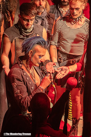 Operatic singer in the Thunderdome of Burning Man in Black Rock City Nevada