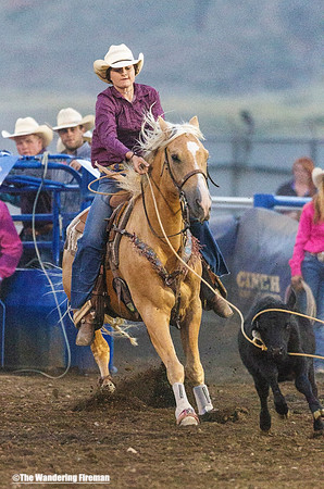 Women's calf roping