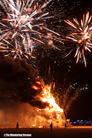 The "Man" burns at Burning Man...
