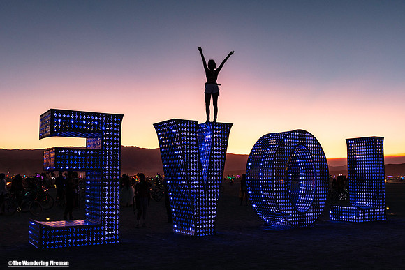 The Love art project in Burning Man at Black Rock City Nevada