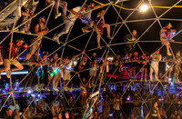 Spectators at the Thunder Dome at Burning Man in Black Rock City Nevada