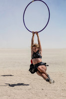 Woman on a hoop at Burning Man in Black Rock City Nevada