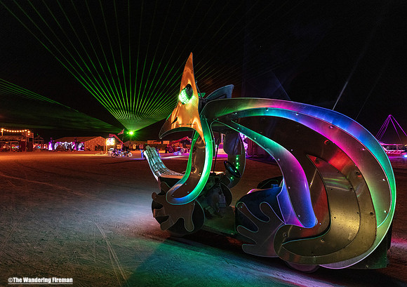 Mutant art car at Burning Man in Black Rock City Nevada