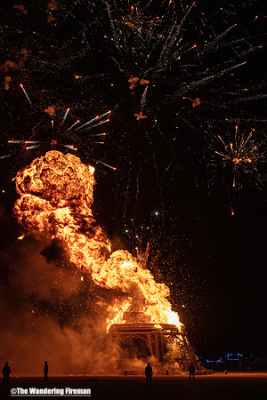 The Man burns at Burning Man