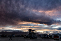 Gorgeous sunset at Burning Man in Black Rock City Nevada