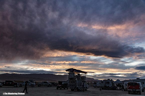 Gorgeous sunset at Burning Man in Black Rock City Nevada