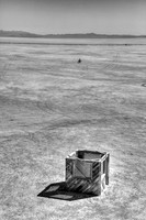 Box art project on the playa at Burning Man in Black Rock City Nevada