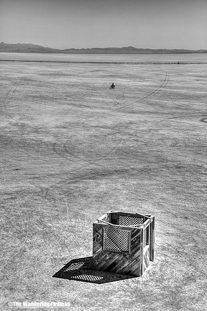Box art project on the playa at Burning Man in Black Rock City Nevada