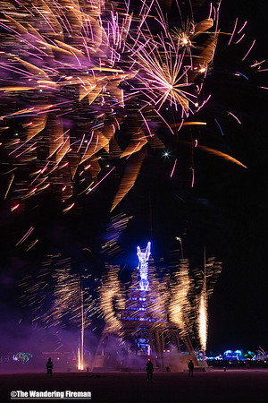 Colour in the night sky at Burning Man