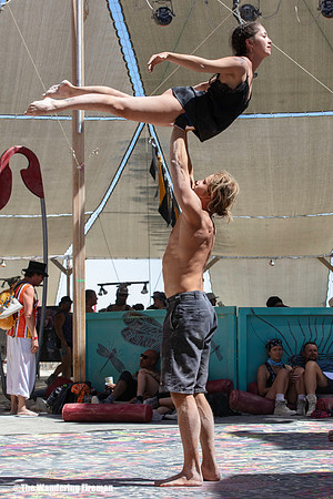 Dancers at center camp in Burning Man
