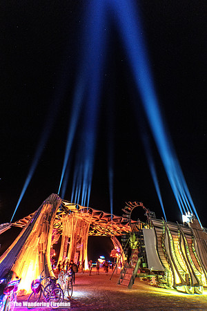 "Laser beams on the playa"