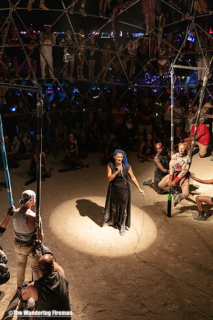 Singer opens the Thunder Dome at Burning Man in Black Rock City Nevada