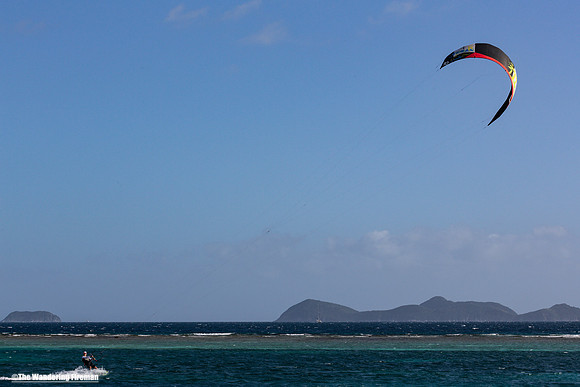 Kite surfer in the Caribbean Sea