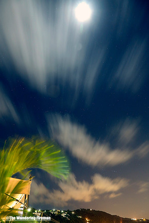 Artistic night scene of Charlotte Amalie