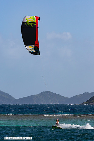 Kite surfer in the British Virgin Islands