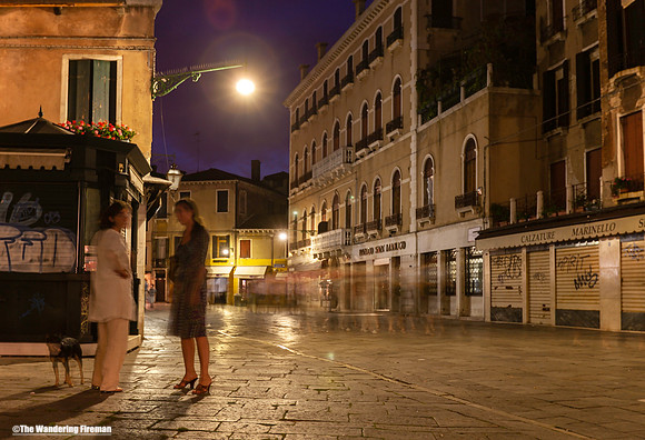 Venice Italy night street scene