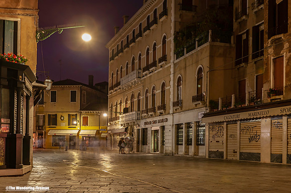Venice Italy night street scene
