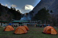 Tents in the mountains