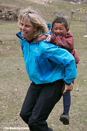 Bhutanese piggy back ride