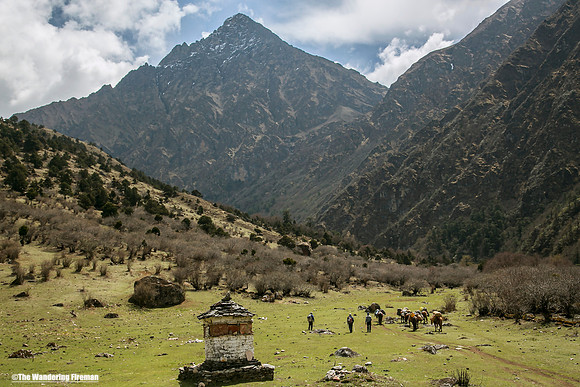 Hiking the trail in Bhutan