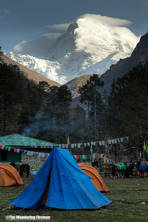 Camping in the mountains of Bhutan