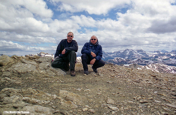 Sitting on the summit of a peak in Alberta Canada
