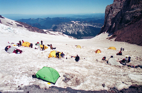Half way camp on Mount Ranier in Washington State