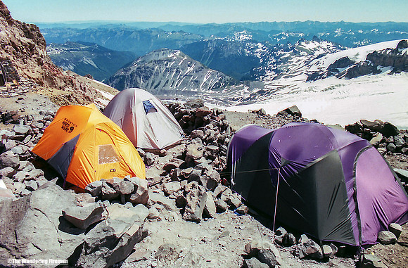 Tents at Camp Shurman on Mount Ranier in Washington State