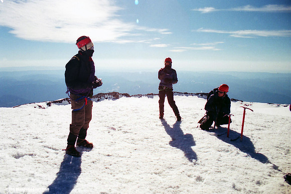 At the summit of Mount Ranier in Washington State