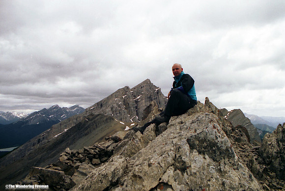 The summit ridge of rock on Tunnel Mountain in Alberta Canada